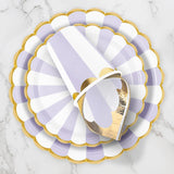 1 x RAW Customer Returns PARTY GO Party Tableware Set, 96 Pieces Theme Party Tableware, Party Tableware Set, Purple and White Striped Circus Theme Birthday Tableware, Circus Party Accessories 24 Guests  - RRP €18.72