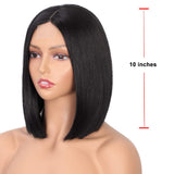 1 x RAW Customer Returns PORSMEER Bob Wig black Short Straight lace hairline front wig Synthetic Hair Cosplay Daily Party Wig for Women Natural Like Real Hair - RRP €28.48