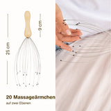 1 x RAW Customer Returns PURAVA The Original Wooden Head Massager with improved concept - Noble head scratcher with 20 fingers and wooden handle - Premium head massage spider - Ideal as a gift suitable head scratcher - RRP €11.8