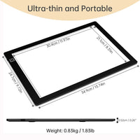 1 x RAW Customer Returns Light table A4, magnetic light plate drawing, tracing light pad, light pad for children, artists, animation, sketching, tattoo with artist s glove and bag - RRP €34.86