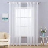 1 x RAW Customer Returns MIULEE Set of 2 Voile Curtains with Eyelets Transparent Curtain Made of Voile Polyester Living Room Airy Decorative Curtain for Bedroom White 260 x 140cm H x W , Grommet Top - RRP €26.89