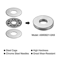 1 x RAW Customer Returns sourcing map AXK0821 Axial Needle Roller Bearing with Washers 8mm Bore 21mm OD 2mm Width 20pcs - RRP €15.6