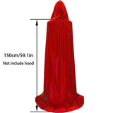 1 x RAW Customer Returns Winwild Red Velvet Cloak with Hood, 170CM Halloween Cape Vampire Costume Women Men Adult for Carnival Cosplay Costume XL, Red  - RRP €17.83