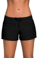 1 x RAW Customer Returns Tmaza Women s Adjustable Drawstring Quick Dry Swim Shorts Size S - 3XL, Black, 40 DE 42 DE - RRP €14.6