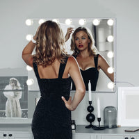 1 x RAW Customer Returns FENCHILIN Hollywood Makeup Vanity Mirror with Lights, Type-C and USB Output Port, 15 Bulbs, 3 Lighting Modes, Table and Wall Mounted - RRP €117.01