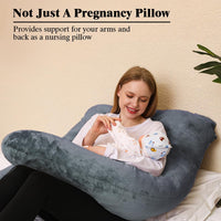 1 x RAW Customer Returns Chilling Home pregnancy pillow, U shape side sleeper pillow with cover U pillow nursing pillow large positioning pillow, pillow for women and side sleepers black blue  - RRP €45.17