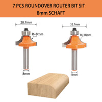 1 x RAW Customer Returns Sinoprotools 7 piece rounding cutter and quarter bar cutter set, 8 mm shank round cutter and radius cutter, rounding cutter router with ball bearing, edge cutter milling table radius 2-3-4-5-6-8-10 set of 7  - RRP €32.26