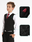 1 x RAW Customer Returns mintgreen Children s Suit Set Boys, Wedding Outfit Festive Formal Pageboy Prom Vest Trousers, Black, 158-164, Day 14 - RRP €49.9