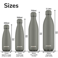 1 x RAW Customer Returns PROWORKS Stainless Steel Water Bottle, BPA Free Insulated Vacuum Metal Bottle for 12 Hour Hot 24 Hour Cold Drinks, Sports and Gym Water Bottle - 1 Liter - Gravity Gray - RRP €19.67