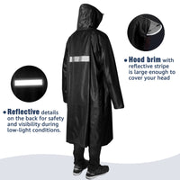 1 x RAW Customer Returns Anyoo Waterproof Rain Jacket Lightweight Compact Reusable Cape for Teens Men and Women Adults, Black, One Size - RRP €25.48