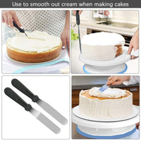 1 x RAW Customer Returns KBNIAN Rotating Cake Plate Set - Cake Turntable, 3 Stainless Steel Cake Scrapers, 1 Cake Smoother and 2 Icing Scrapers for Decorating and Decorating Cakes - RRP €20.99