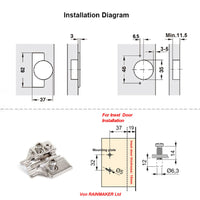 4 x RAW Customer Returns LOOTICH 110 degree internal stop 35mm soft close hydraulic hinges hinge with damper concealed hinge for kitchen cabinet wardrobe cupboard door furniture 8 pieces - RRP €86.84