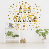 1 x Brand New SUPERDANT Yellow Gnome Elf Wall Sticker Bee Flower Wall Decals Bee Gnome Wall Sticker Sunflower Vinyl Wall Decor DIY Wall Decal Stickers for Classroom - RRP €22.8