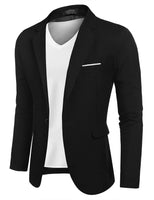 1 x RAW Customer Returns COOFANDY Men Sakko Sporty Leisure Blazer Regular Fit Casual Suit, Dunkles Schwarz, XXXL - RRP €71.59