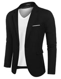 1 x RAW Customer Returns COOFANDY Men Sakko Sporty Leisure Blazer Regular Fit Casual Suit, Dunkles Schwarz, XXXL - RRP €71.59