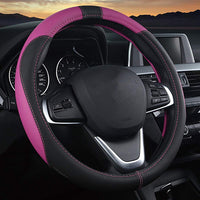 1 x RAW Customer Returns Pahajim Steering Wheel Cover Car Universal Steering Wheel Cover Anti-Slip Breathable Steering Wheel Covers Splicing Steering Wheel Protector Made of Microfiber Leather 38cm Black Purple  - RRP €20.06