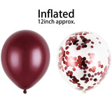 1 x RAW Customer Returns 120 Pieces Burgundy Balloons Kit Latex Burgundy Balloons Confetti Balloons for Wedding Bridal Shower Birthday Party Anniversary Decoration - RRP €17.74