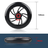 1 x RAW Customer Returns DBREAKS 2 pieces stunt scooter wheels 120mm, replacement wheels for scooter 120mm black, scooter replacement wheels set, scooter wheels with ABEC-9 ball bearings, hardness 88A, suitable for all kinds of scooters - RRP €28.51