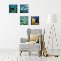 1 x RAW Customer Returns D M ART Modern Paintings Vincent Van Gogh 4 pcs 30x30 CM each Print on canvas Canvas Classic Art Furnishings Furnishings for kitchen, bedroom, living room, lounge, bar, office, restaurant - RRP €47.88