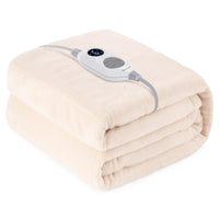 1 x RAW Customer Returns Warmrest electric blanket with automatic switch-off 130 180 cm Electric warm blanket, 6 temperature levels and overheating protection, washable electric blanket, cozy blanket for bed, beige - RRP €59.99