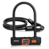 1 x RAW Customer Returns NDakter bicycle lock U-lock with number code, 14.6mm bicycle lock high security with 1.5m steel cable, bicycle lock combination lock for ebike, scooter, motorcycle, mountain bike - RRP €25.99