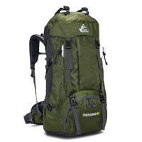 1 x RAW Customer Returns Bseash 60L Waterproof Lightweight Hiking Backpack with Rain Cover, Outdoor Sports Daypack Multifunctional Travel Bag for Climbing Camping Travel Army Green  - RRP €49.99