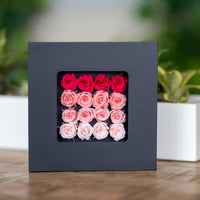 1 x RAW Customer Returns Khiva Preserved Miniature Mother s Day Roses Wooden Frame, 16pcs Pink Flowers, Birthday Roses, Home Decoration Flowers for Home Birthday Delivery - RRP €19.99