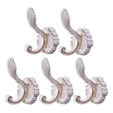 1 x RAW Customer Returns Delmkin 5 Pack Wall Hooks Vintage Coat Hooks White Coat Hooks Antique Hooks for Bathroom, Porch, Bedroom, Kitchen White  - RRP €24.19