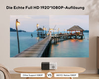 1 x RAW Customer Returns Projector, Full HD 1080P 2.4 5G Hz WiFi Bluetooth Projector 200 ANSI, Large Display 75 Zoom LED Home Theater Video Projector with Tripod, 90000 Hours Lifespan Compatible with Fire Stick, Smartphone, PS5 - RRP €169.99