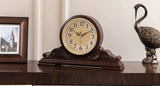 1 x RAW Customer Returns Tikwisdom Wall Clock Living Room Decorative Mantel Clock Desk Clock Scanning Silent Movement Vintage Mantel Clock Antique Mahogany Color Length 42 cm - RRP €60.97