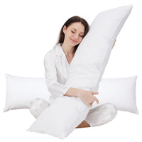 1 x RAW Customer Returns puredown Pillows 15 Goose Down with 100 Cotton Cover, Feather Cushion, 2 Pieces, 40x135cm - RRP €61.24