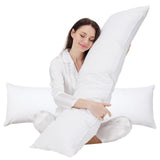 1 x RAW Customer Returns puredown Pillows 15 Goose Down with 100 Cotton Cover, Feather Cushion, 2 Pieces, 40x135cm - RRP €61.24