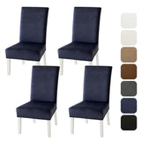 1 x RAW Customer Returns MIULEE Chair Covers Set of 4 Chair Covers Velvet Stretch Elastic Chair Cover Removable Washable Chair Covers Swing Chairs for Kitchen Living Room Banquet Family Restaurant Hotel Party Navy Blue - RRP €29.24