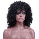 1 x RAW Customer Returns Colorfulpanda Wig Afro Kinky Black Women s Short Wavy Wigs Curls for Women Synthetic Natural Hair Wig with Bangs Natural Curly Wig Black  - RRP €26.21