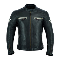 1 x Brand New JACKET4U Men s Motorcycle Leather Jacket, Black, Black, M - RRP €175.64