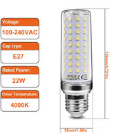 1 x RAW Customer Returns SAUGLAE 22W LED Lamps, 180W Incandescent Equivalent, 4000K Neutral White, 2500Lm, E27 Edison Screw LED Bulbs, 3 Pack - RRP €18.98