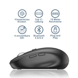 1 x RAW Customer Returns iClever Wireless Bluetooth Mouse, MD165 Dual Mode Bluetooth 2.4G Computer Mouse with USB Receiver, Type-C Rechargeable Silent Mouse, Switch to 3 Devices for Windows, Mac, iOS, Android - RRP €22.99