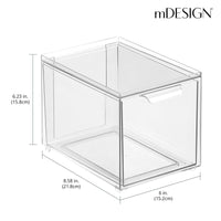 1 x RAW Customer Returns mDesign drawer box with 2 drawers stacking box made of plastic for kitchen and refrigerator kitchen organizer for snacks, pasta, vegetables etc. set of 4 transparent - RRP €58.54