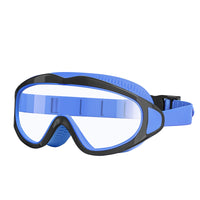 1 x RAW Customer Returns SWAUSWAUK Swimming Goggles Kids - Children Swimming Goggles 4-12 Years, Swimming Goggles Kids, Large Lens Anti Fog Waterproof Comfortable Black Blue  - RRP €19.99