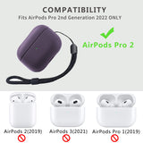 1 x RAW Customer Returns Teyomi TPU Case for AirPods Pro 2nd Generation, Protective Case for Apple Airpods Pro 2 with Hand Strap, Leather Touch Design Airpods Pro 2 Case Purple  - RRP €9.99