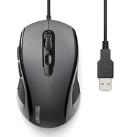 1 x RAW Customer Returns TECKNET Mouse with Cable, 3600DPI Optical Business Mouse Ergonomic Wired Mouse with 6 Buttons, 4 Adjustable DPI Levels, USB Plug Play, for Laptop PC Mac - Gray - RRP €11.09