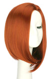 1 x RAW Customer Returns PORSMEER Orange Short Bob Wig Straight Straight Natural Synthetic Hair Fashion Wig with Middle Parting for Women Girls Daily or Halloween Cosplay Party Costume - RRP €22.08