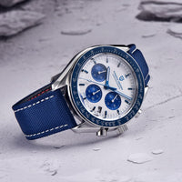 1 x RAW Customer Returns Pagani Design 1701 V3 Moon Wristwatch Men s Quartz Chronograph Watches Japan VK63 Movement Stainless Steel Waterproof Sports Watch, Nylon, Blue, Strap - RRP €82.27