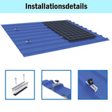 1 x RAW Customer Returns Solar module bracket flat roof, aluminum photovoltaic mounting rail 12CM, adjustable black clamp for 30-35MM thick modules, solar panel bracket mounting set 4 modules suitable for flat roof trapezoidal roof - RRP €48.99