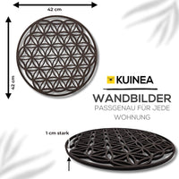 1 x RAW Customer Returns KUINEA Flower of Life Wall Decoration I Wall Decoration Wood Colour Anthracite Wall Decoration I Wall Decoration for Home, Office, Bedroom, Living Room and Kitchen I Wall Decoration Living Room I Mural I Wall Pictures - RRP €35.28