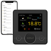 1 x RAW Customer Returns EZAIoT Smart Thermostat WiFi for gas boiler room heating temperature control 220V 3A , weather and humidity, programmable, multilingual, Alexa and Google Assistant voice control - RRP €64.52