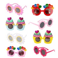 5 x Brand New Qiwenr 8 Pcs Party Glasses, Hawaiian Tropical Glasses Funny Glasses Funny Sunglasses, Summer Party Photo Booth Props for Carnival Birthday Party Dress Accessories Photo Props Mixed Color - RRP €73.1