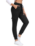 1 x RAW Customer Returns JINSHI jogging bottoms women s cargo warm microfleece running training trousers winter sweatpants high waist leisure outdoor trousers with large pockets black XL - RRP €35.28