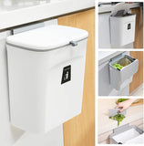 1 x RAW Customer Returns SENENQU Hanging Trash can with lid 9L, small waste bin hanging trash can kitchen, trash can caravan hanging trash can for hanging, trash can wall mounting for motorhome bathroom - white - RRP €26.21