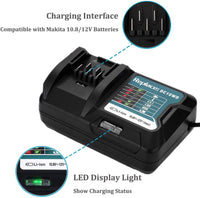 1 x RAW Customer Returns FengWings BL1021B 2.0A Con Caricabatteria DC10WD DC10SB, Sostituisci per Batterie Makita 12V BL1016 BL1015 BL1021B BL1020 BL1041B HP333DZ HP333 DF333DZ MP100DZ CLX228SAX2 HP2051 TW141DZ - RRP €39.5